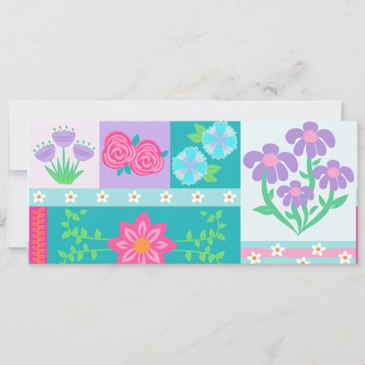 Levendige Bloeiende Bloemen Ontwerp Save The Date (Voorkant)