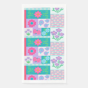 Levendige Bloeiende Bloemen Ontwerp Servet