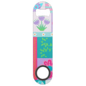 Levendige Bloeiende Bloemen Ontwerp Speed Flessenopener (Achterkant)