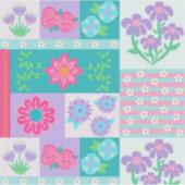 Levendige Bloeiende Bloemen Ontwerp Sticker (Voorkant)