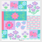 Levendige Bloeiende Bloemen Ontwerp Sticker (Vel)