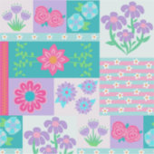 Levendige Bloeiende Bloemen Ontwerp Sticker (Voorkant)