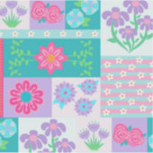 Levendige Bloeiende Bloemen Ontwerp Sticker (Voorkant)