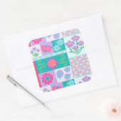 Levendige Bloeiende Bloemen Ontwerp Vierkante Sticker (Envelop)