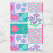 Levendige Bloeiende Bloemen Ontwerp Voedselcontainer Etiket (Enkel label)