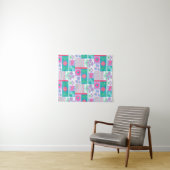 Levendige Bloeiende Bloemen Ontwerp Wandkleed (In Situ (horizontaal))