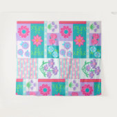 Levendige Bloeiende Bloemen Ontwerp Wandkleed (Voorkant (horizontaal))