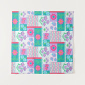 Levendige Bloeiende Bloemen Ontwerp Wandkleed (Voorkant (horizontaal))