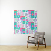 Levendige Bloeiende Bloemen Ontwerp Wandkleed (In Situ (horizontaal))