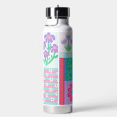 Levendige Bloeiende Bloemen Ontwerp Waterfles (Rechts)
