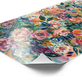 Levendige Bloeiende Bloemen Poster (Hoek)