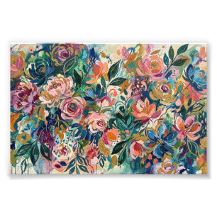 Levendige Bloeiende Bloemen Poster