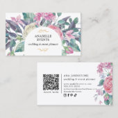 Levendige Bloeiende Bloemen QR Code Visitekaartje (Voorkant / Achterkant)