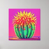 Levendige bloeiende cactus canvas afdruk (Voorkant)