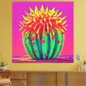 Levendige bloeiende cactus canvas afdruk (Insitu (Woonkamer))