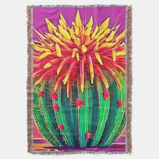 Levendige bloeiende cactus deken (Voorkant Verticaal)