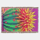 Levendige bloeiende cactus deken (Voorkant)