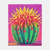 Levendige bloeiende cactus fleece deken (Voorkant)