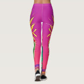 Levendige bloeiende cactus leggings (Achterkant)