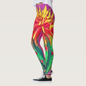 Levendige bloeiende cactus leggings (Links)