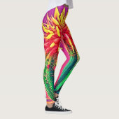 Levendige bloeiende cactus leggings (Rechts)