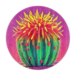 Levendige bloeiende cactus snijplank
