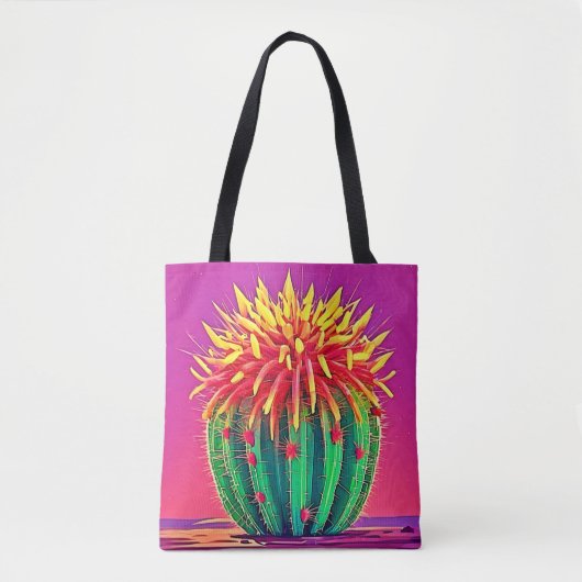 Levendige bloeiende cactus tote bag (Voorkant)