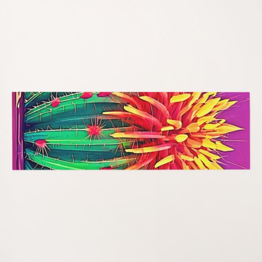 Levendige bloeiende cactus yogamat (Achterkant (horizontaal))
