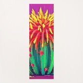 Levendige bloeiende cactus yogamat (Voorkant)