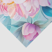 Levendige bloeiende pioenen in zachte pastel decou tissuepapier (Detail)