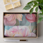 Levendige bloeiende pioenen in zachte pastel decou tissuepapier (Geschenk)