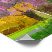 Levendige bloeiende roze boom in het voorjaar poster (Hoek)