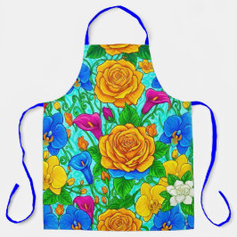 Levendige Bloem Culinaire Schort