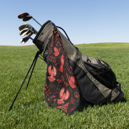 Levendige bloem- en bladpatroonontwerpen golfhanddoek (Groen)