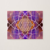 Levendige bloem in Lotus - Geschilderde textuur Legpuzzel (Horizontaal)