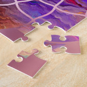 Levendige bloem in Lotus - Geschilderde textuur Legpuzzel (Zijkant)