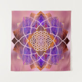 Levendige bloem in Lotus - Geschilderde textuur Wandkleed (Voorkant (horizontaal))