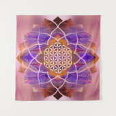 Levendige bloem in Lotus - Geschilderde textuur Wandkleed (Voorkant)