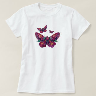 Levendige Bloem Mot T-Shirt