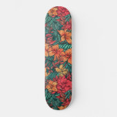 Levendige bloem op Hawaiian Persoonlijk Skateboard (Voorkant)