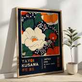Levendige Bloem Yayoi Kusama Retro Expositie Poster
