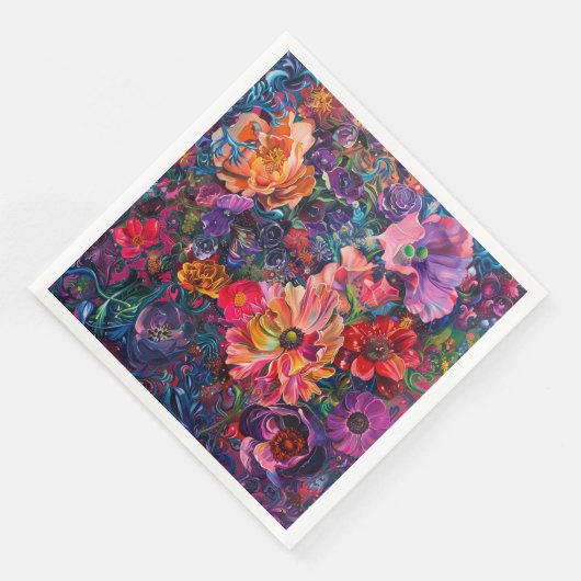 Levendige bloemblaadjes dans servet (Hoek)