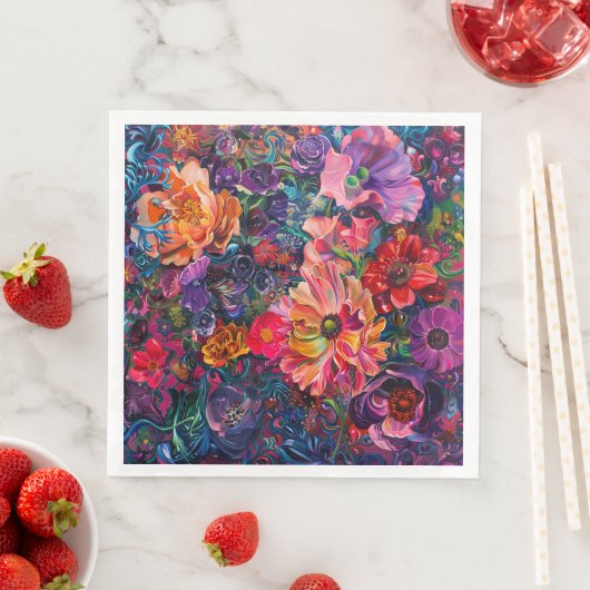 Levendige bloemblaadjes dans servet (Insitu)