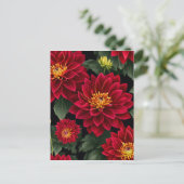 Levendige bloemblaadjes Red Dahlia Briefkaart (Staand voorkant)
