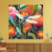 Levendige Bloemen Acryl Wall Art met Witte Vleugel Canvas Afdruk (Insitu (Woonkamer))