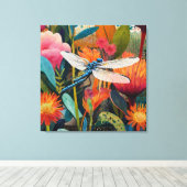 Levendige Bloemen Acryl Wall Art met Witte Vleugel Canvas Afdruk (Insitu (Houten vloer))
