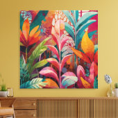 Levendige Bloemen Acryl Wall Art - Rijk, Kleurrijk Canvas Afdruk (Insitu (Woonkamer))