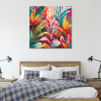 Levendige Bloemen Acryl Wall Art - Rijk, Kleurrijk Canvas Afdruk
