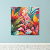 Levendige Bloemen Acryl Wall Art - Rijk, Kleurrijk Canvas Afdruk (Insitu (Houten vloer))