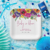 Levendige bloemen Baby in Baby shower Bloom Papieren Bordje (Feest)